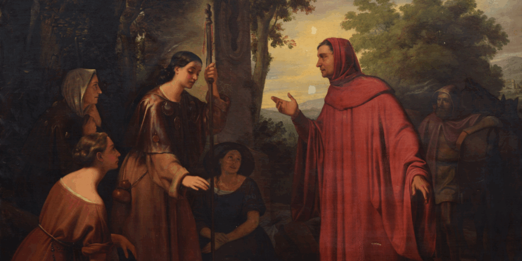 "Petrarch on his way to Monterivo" by Cesare Masini (1839; oil painting on canvas)